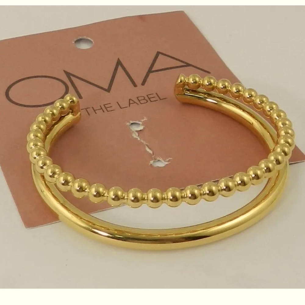 Oma The Label Gold Plated Stainless Steel Cuff Bracelet - Picture 2 of 3